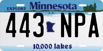 MN license plate 443NPA