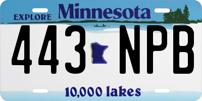 MN license plate 443NPB