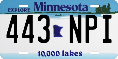 MN license plate 443NPI