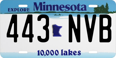 MN license plate 443NVB