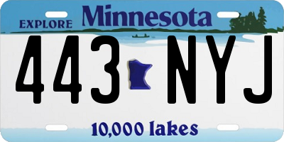 MN license plate 443NYJ