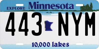 MN license plate 443NYM