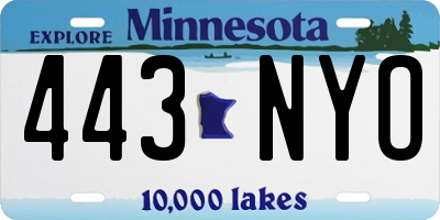 MN license plate 443NYO
