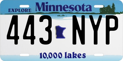 MN license plate 443NYP