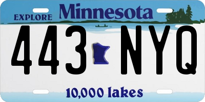 MN license plate 443NYQ