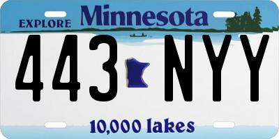 MN license plate 443NYY