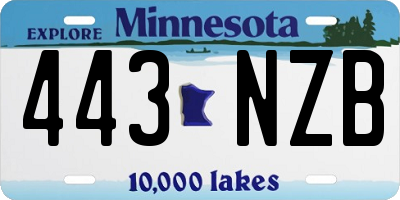 MN license plate 443NZB