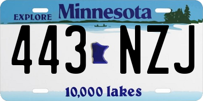 MN license plate 443NZJ