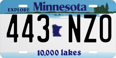 MN license plate 443NZO
