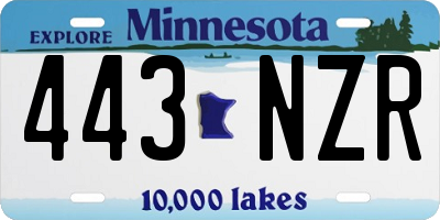 MN license plate 443NZR