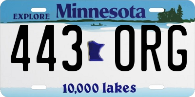 MN license plate 443ORG
