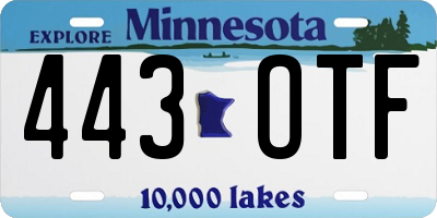 MN license plate 443OTF