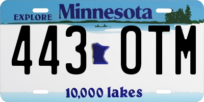 MN license plate 443OTM