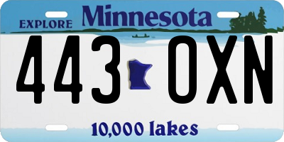 MN license plate 443OXN