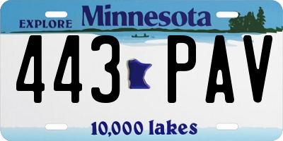 MN license plate 443PAV