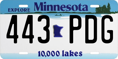 MN license plate 443PDG