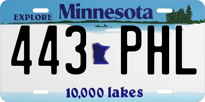 MN license plate 443PHL