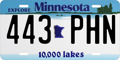 MN license plate 443PHN
