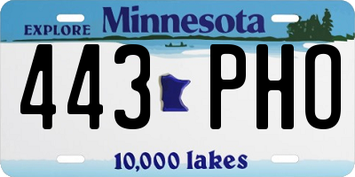 MN license plate 443PHO