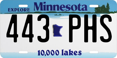 MN license plate 443PHS