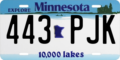 MN license plate 443PJK