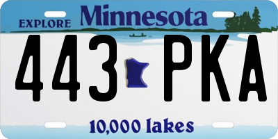 MN license plate 443PKA