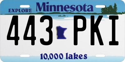 MN license plate 443PKI