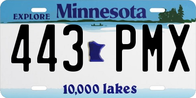 MN license plate 443PMX