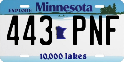 MN license plate 443PNF