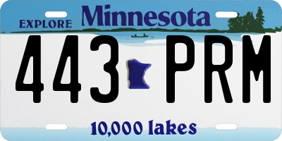 MN license plate 443PRM