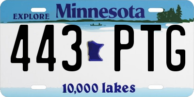 MN license plate 443PTG