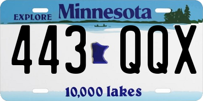 MN license plate 443QQX