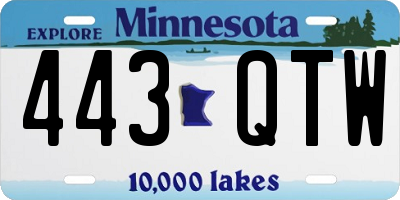 MN license plate 443QTW