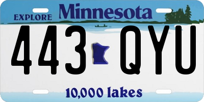 MN license plate 443QYU