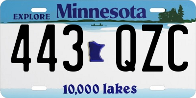 MN license plate 443QZC
