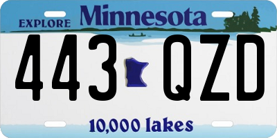 MN license plate 443QZD