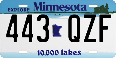MN license plate 443QZF