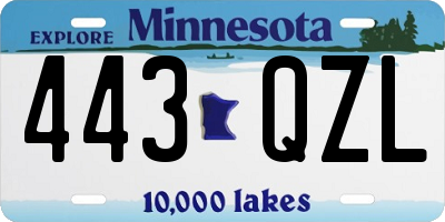 MN license plate 443QZL