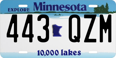 MN license plate 443QZM