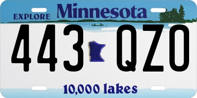 MN license plate 443QZO