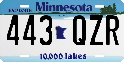 MN license plate 443QZR