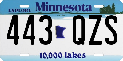 MN license plate 443QZS