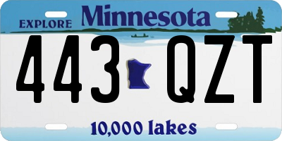 MN license plate 443QZT