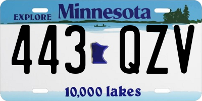 MN license plate 443QZV