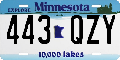 MN license plate 443QZY
