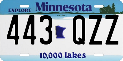 MN license plate 443QZZ