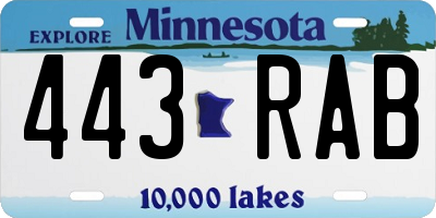 MN license plate 443RAB