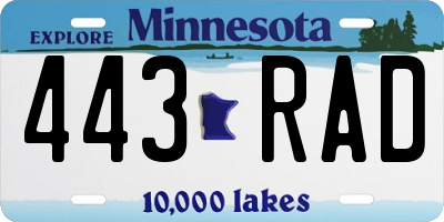 MN license plate 443RAD