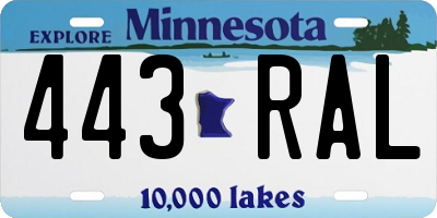 MN license plate 443RAL