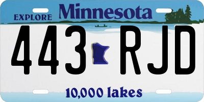 MN license plate 443RJD